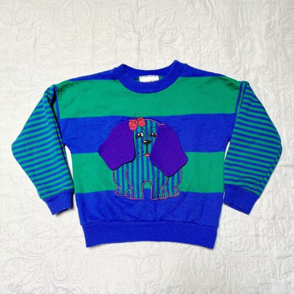 Miniwaves Vintage Puppy Sweater Size 4 - Picture 2 of 7